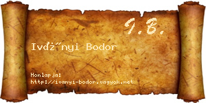 Iványi Bodor névjegykártya